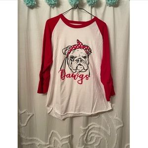 Georgia bulldogs raglan tee